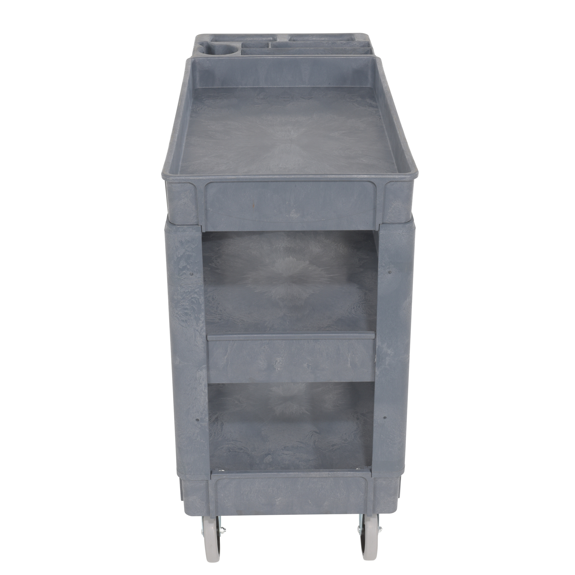 Vestil Plastic Utility Service Cart - 3 Shelves, 33.5in. Height, 18.5in. Width, Gray, Model# PLSC-3-1731
